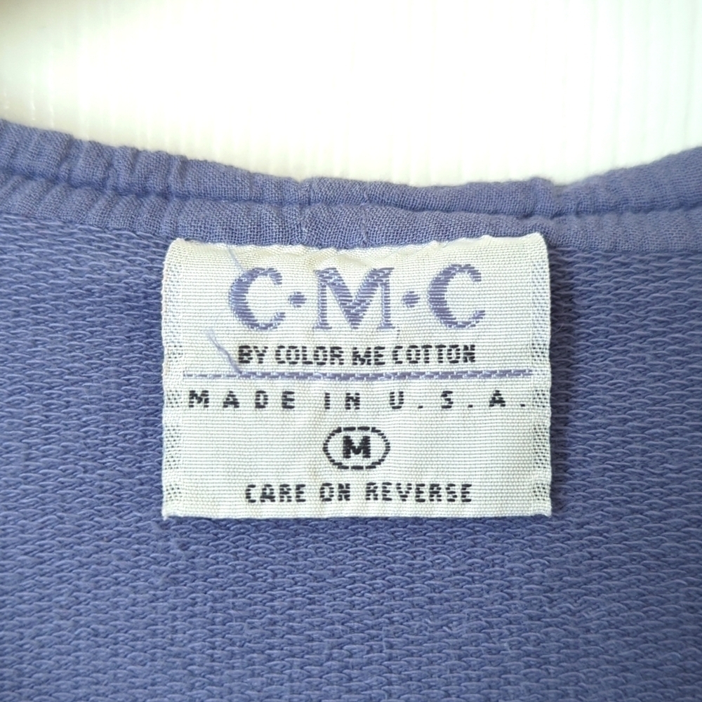 Color Me Cotton 90's Vintage Lightweight Funky Apron Pocket Hooded Jacket Purple - Picture 4 of 11